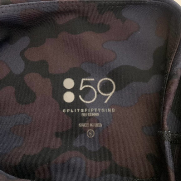 SPLITS59 2 Piece Set Blue & Purple Camo‎ Athletic Yoga Pants & Crop Top Set - Picture 13 of 16